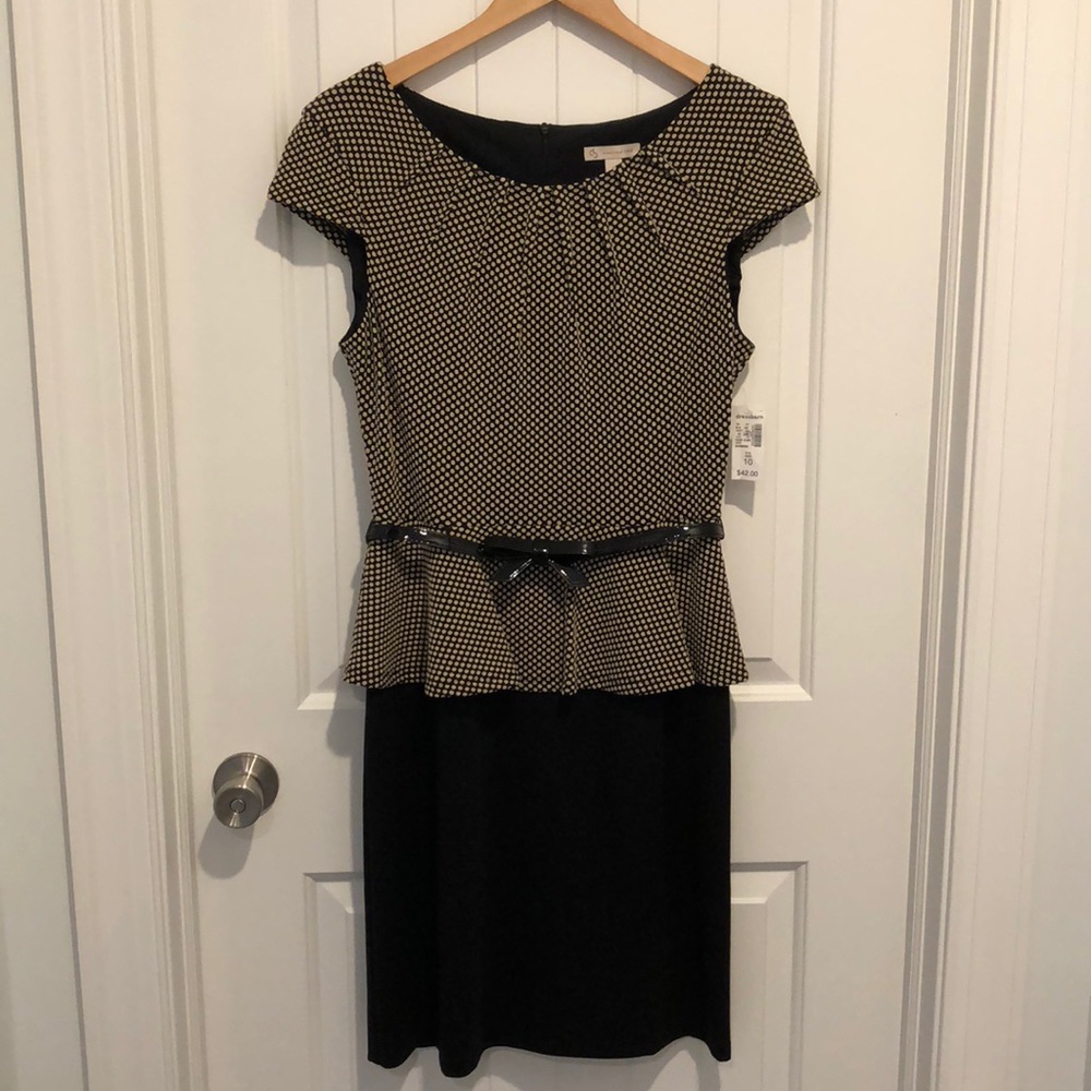 Dress Barn peplum polka dot dress size 10